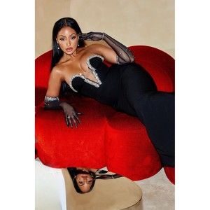 Black Crystal Dress with gloves